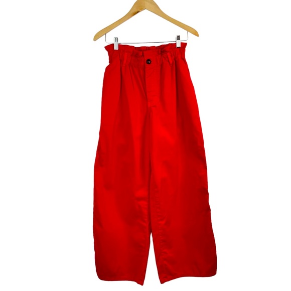 Xirena 2022 Cormick High Rise Paperbag Waist Wide Leg Pant in Red Pepper Size S - Picture 3 of 16